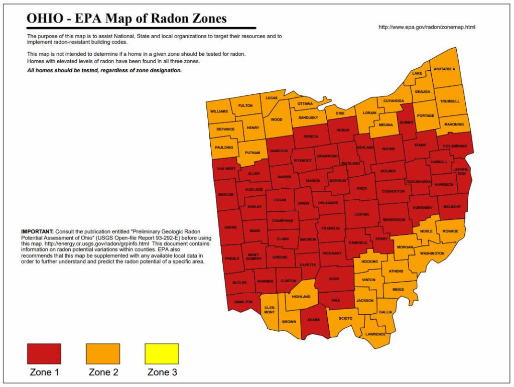 Ohio Radon Map Zones All Reliance